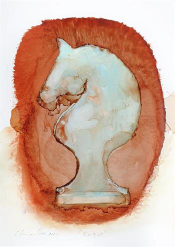Knight #7 - Ink On Yupo by Pascale Chandler