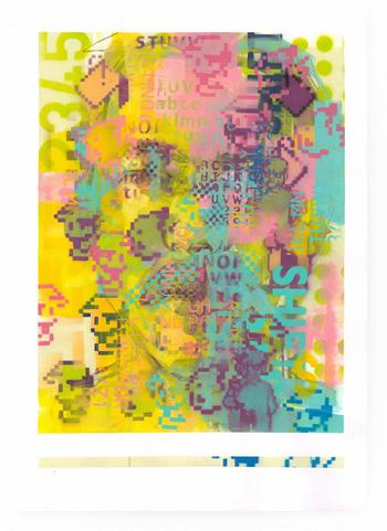 graffiti style portrait painting print on paper by Claude Chandler