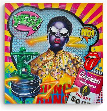 Colourful Afro pop art painting inspired by Tretchikoff by Fadiel Hermans