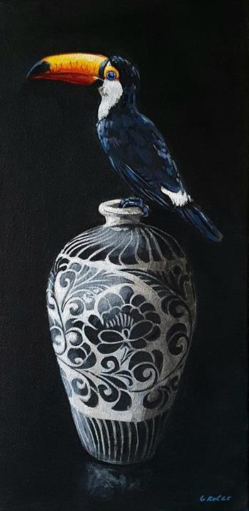 Black and White - Painting by Grace Kotze