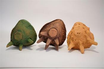 Carbon Generations (triptych) - Sand-Cast Ceramic by Sylvester Zanoxolo Mqeku