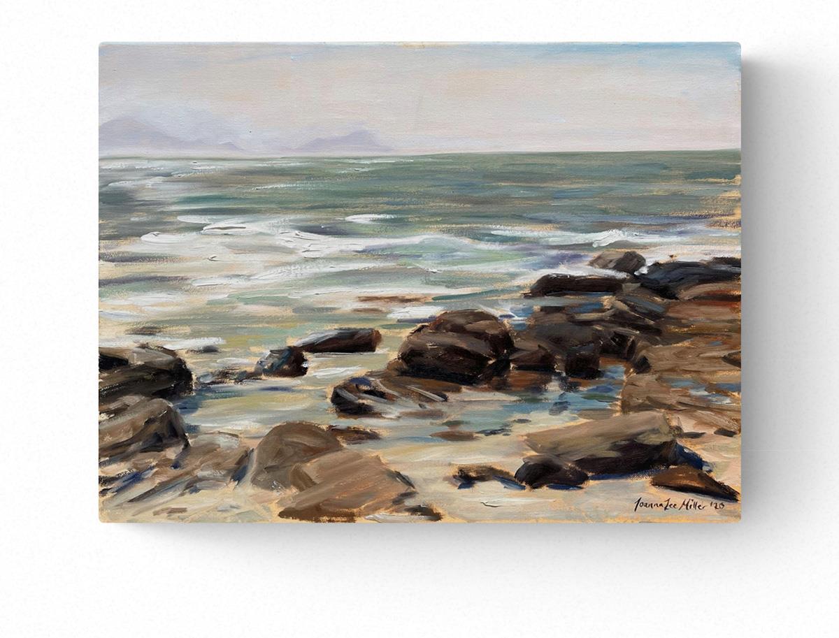 painting of the rocks at Dalebrook Beach in Cape Town by Joanna Miller