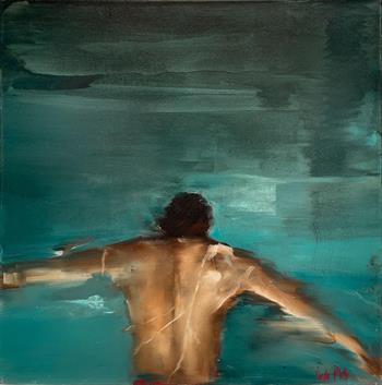 Swimmer I - Painting by Nicole Pletts