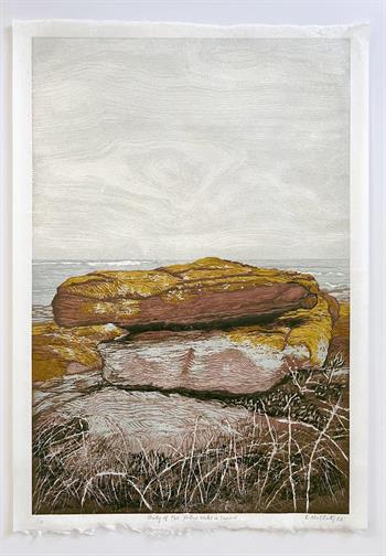 Yellow Rocks In Summer - Handmade Print by Kristen McClarty