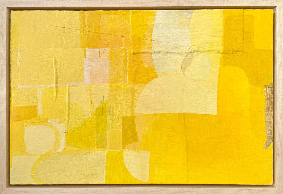 small yellow abstract painting