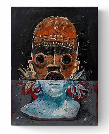 Masks - Painting by Chris Denovan