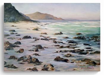 Misty Cliffs - Painting by Joanna Lee Miller