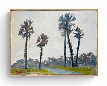 painting of the palm trees in the suburb of Observatory, Cape Town