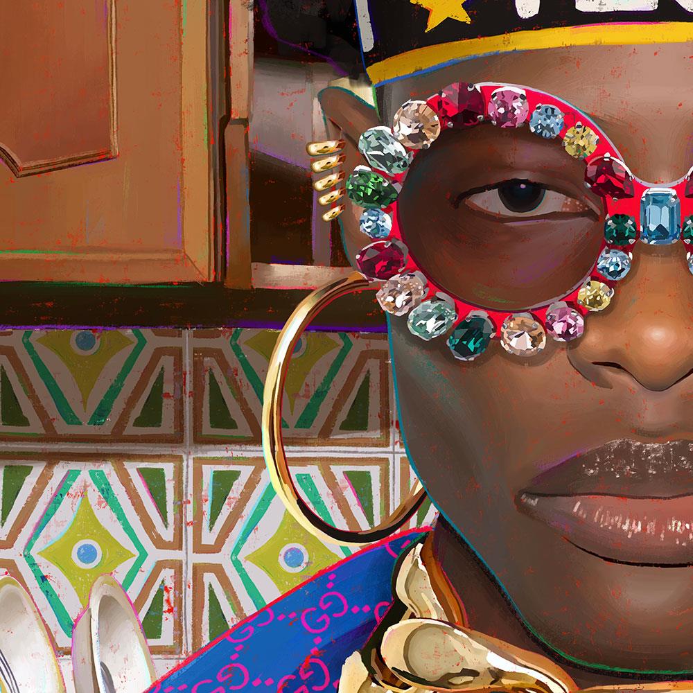 digital portrait painting of an African woman by Ruan Jooste