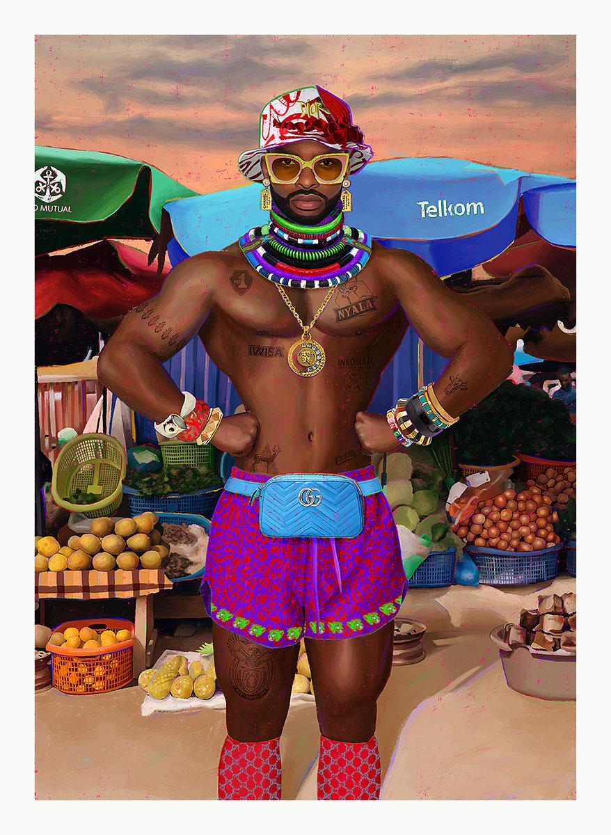 digital artwork of an African bodybuilder by Ruan Jooste