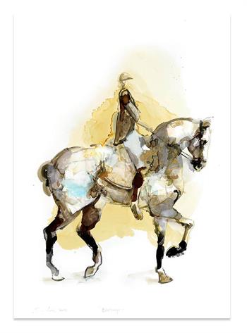 Dressage #1 - Ink On Yupo by Pascale Chandler