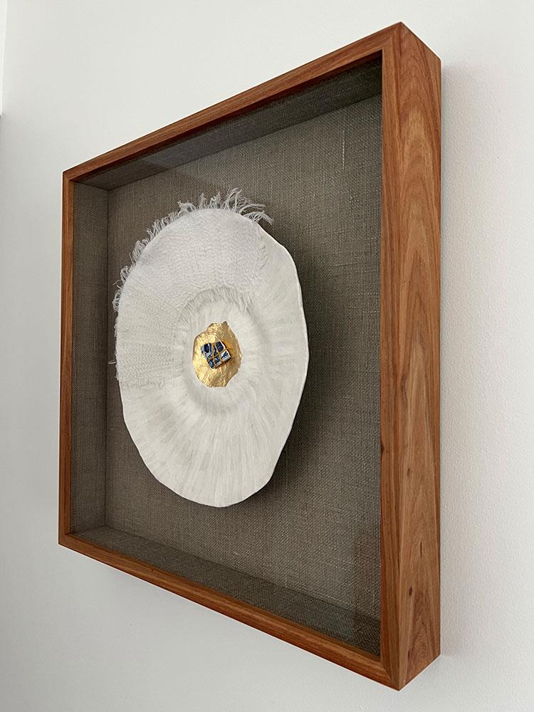 framed mixed media assemblage artwork by Lindsay Quirk