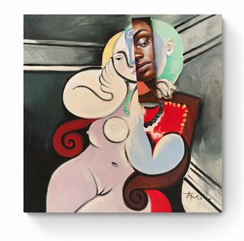 painting inspired by Picasso with African elements
