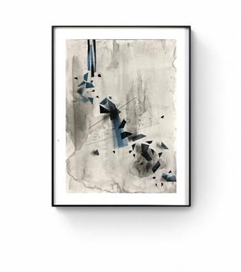 absract assemblage artwork created using paper, pins and xray film