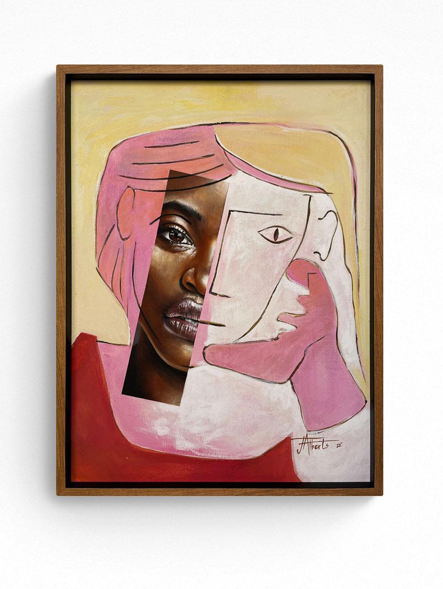 portrait of an African woman inspired by Picasso