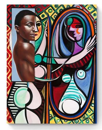 painting inspired by Picasso incorporating an African woman