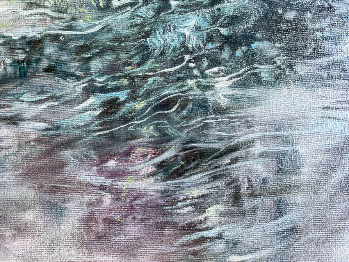 painting inspired by shadows on the water