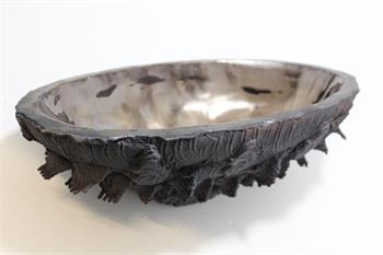 sand cast earthenware ceramic with gold glaze