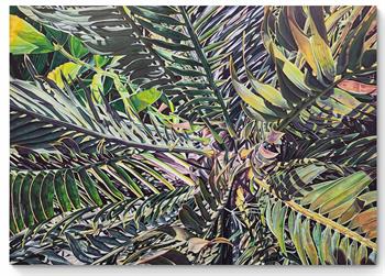 large oil painting of detailed foliage and plant matter