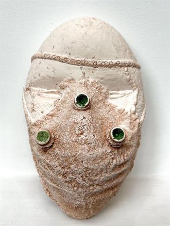 Mask #6 - Sculpture by Sylvester Zanoxolo Mqeku