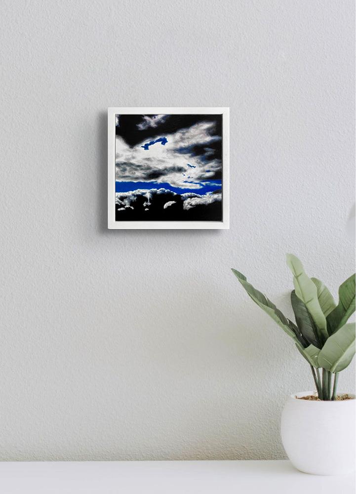 small oil painting of a stormy clouds