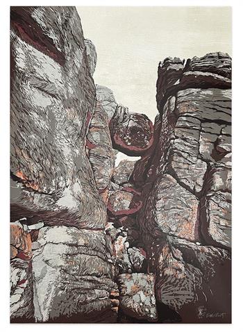 a detailed artwork of craggy rocks in South Africa