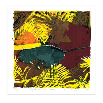 art print in yellows and reds of foliage at Kirstenbosch Gardens