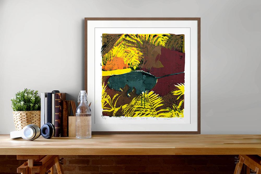 art print in yellows and reds of foliage at Kirstenbosch Gardens