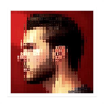 print on paper of a digital painting of the profile portrait of a young man