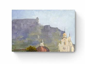 small painting of Table Mountain from Companys Garden Cape Town