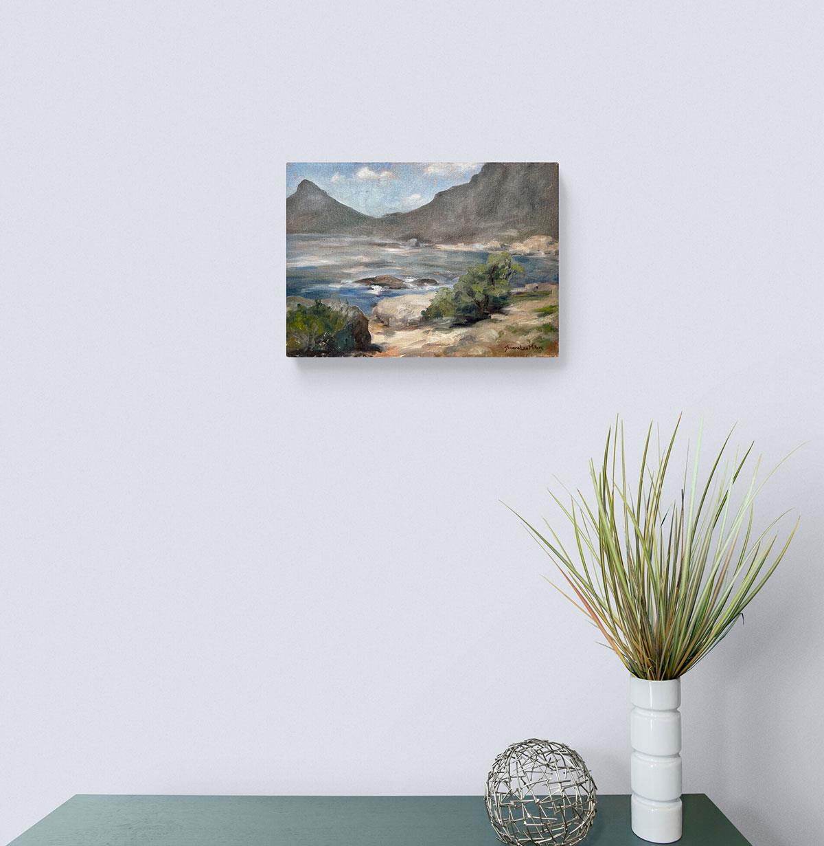 small artwork of Lion's Head, Cape Town,  painted from Oudekraal