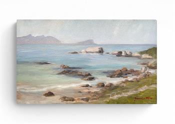 coastal painting of Fisherman's Beach in winter