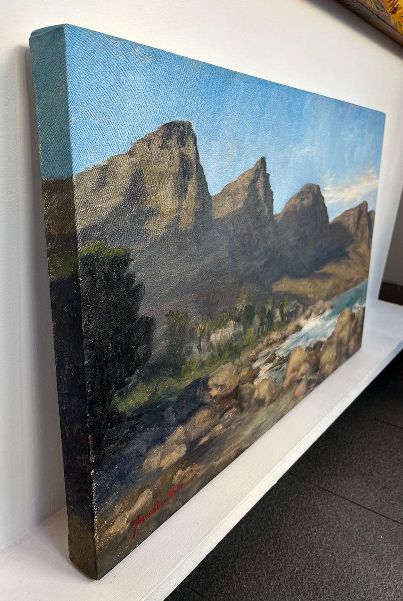 oil painting on the Twelve Apostles mountains Camps Bay, Cape Town