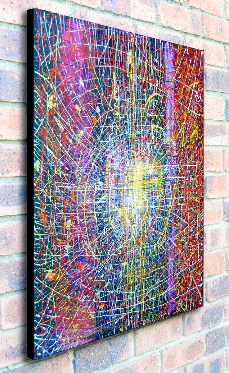 colourful abstract painting on canvas by James de Villiers