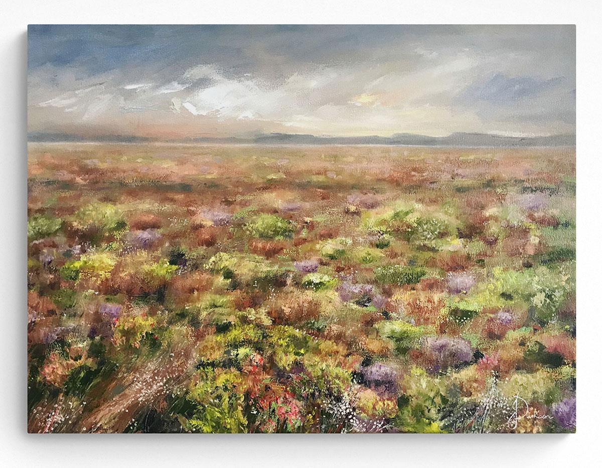oil painting of the South African landscape with fynbos by Janet Dirksen