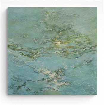 oil painting of the ripples on the surface of a turquoise sea