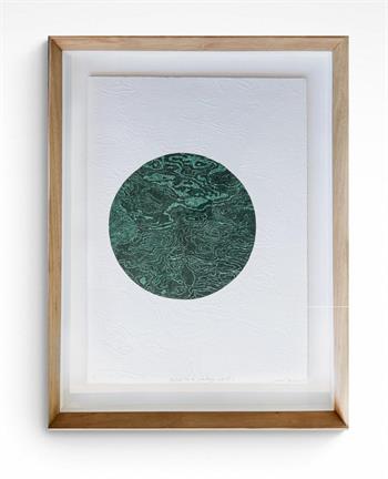 framed art print of a circular section of water