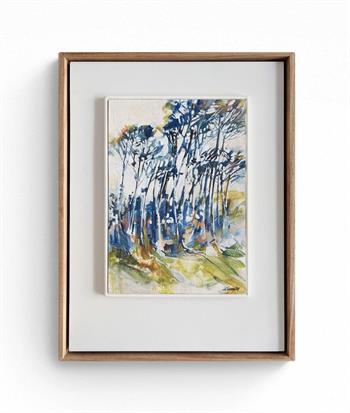 small framed painting of trees in Cape Town