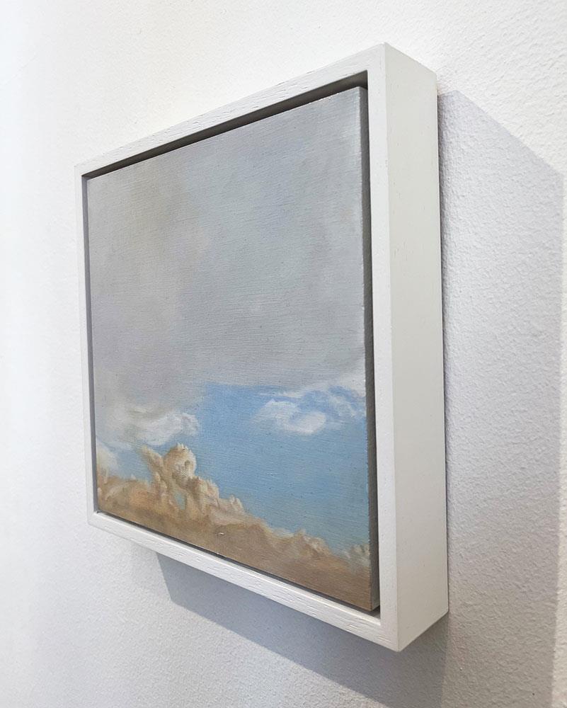small photorealisic oil painting of soft clouds in the sky