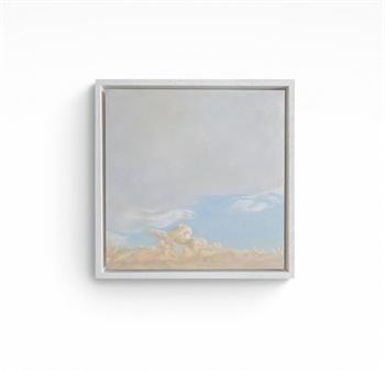 small photorealisic oil painting of soft clouds in the sky