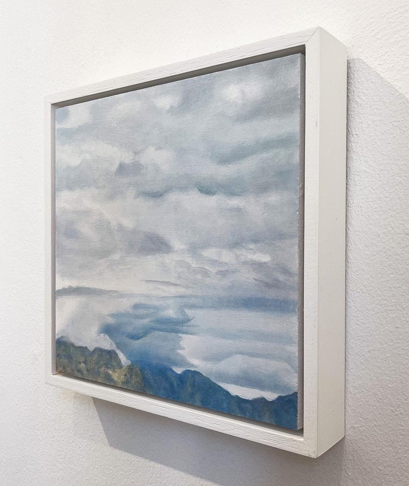 small painting of fluffy white clouds in the sky