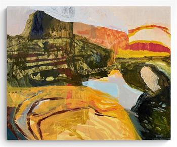 abstract landscape painting of the Swartland landscape in the Western Cape