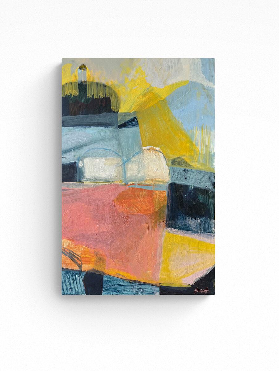 Abstract landscape painting inspired by the Greek countryside