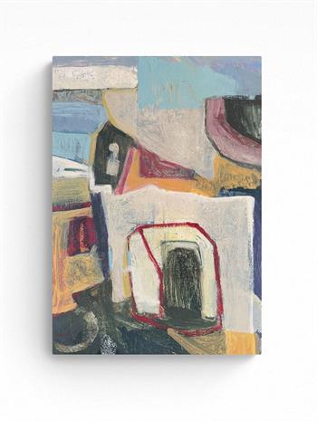 abstract landscape painting inspired by a city in Egypt