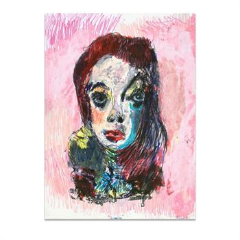 painting of an abused woman with red hair