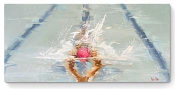 Swimmer I - Painting by Nicole Pletts
