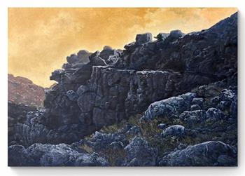 large oil painting of rugged rocks in the Cederberg area of South Africa