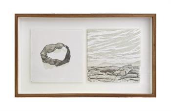 framed artwork on paper depicting the mountains of the Western Cape