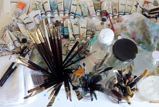 art materials used by Zaan Claassens