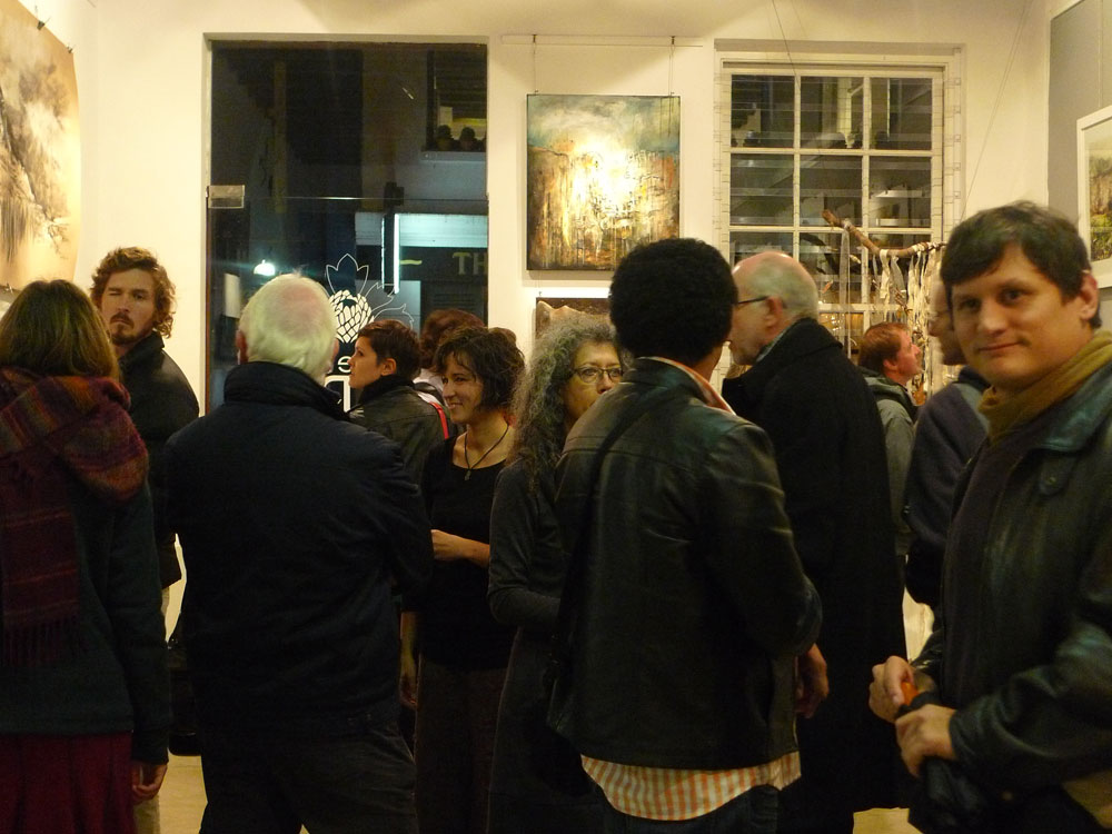 Visitors to the opening of Wild & Still by Janet Botes at StateoftheART gallery.